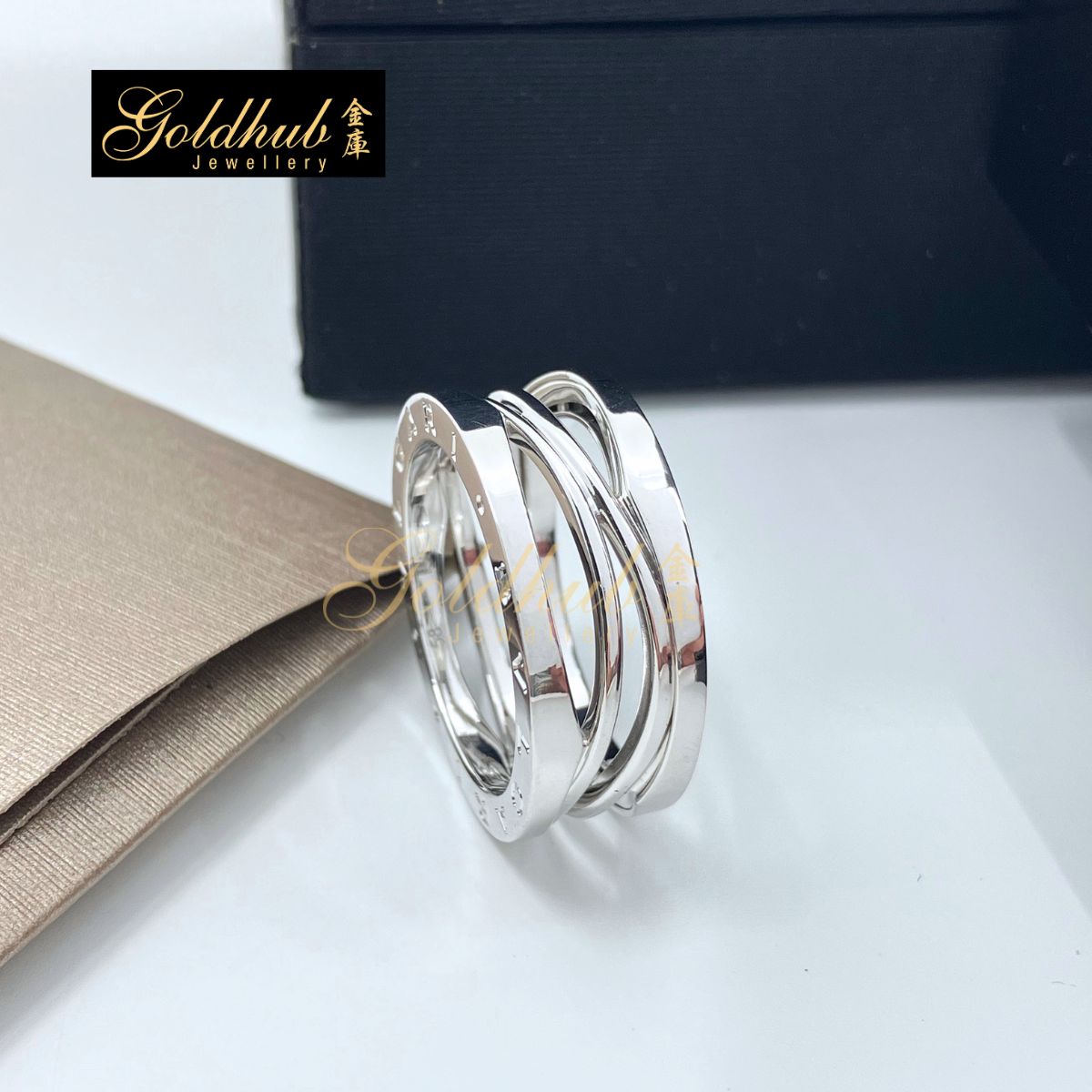 Bulgari B.zero1 Legend Ring in White Gold, Size 58