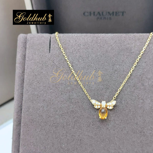 Chaumet Attrape Moi Si Tu M'Aimes Bee Necklace, Citrine Diamonds in Yellow Gold