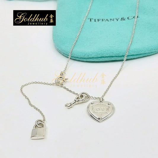 Tiffany & Co. Return to Tiffany Heart Tag & Key Necklace in Silver
