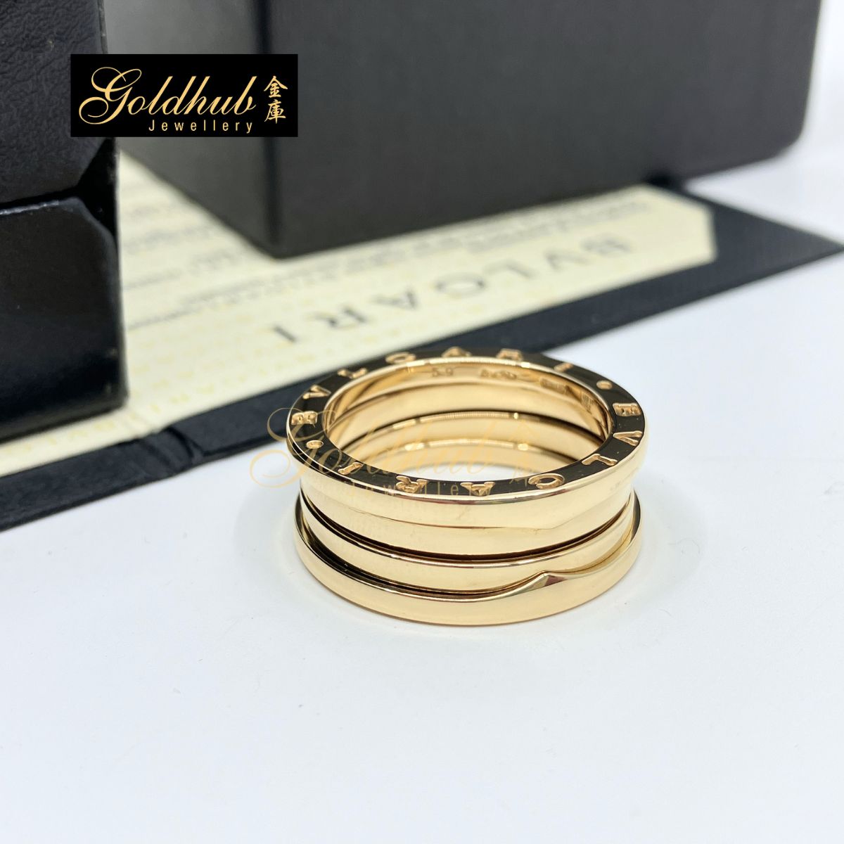 Bulgari B.zero1 3 Bands Ring in Yellow Gold, Size 59
