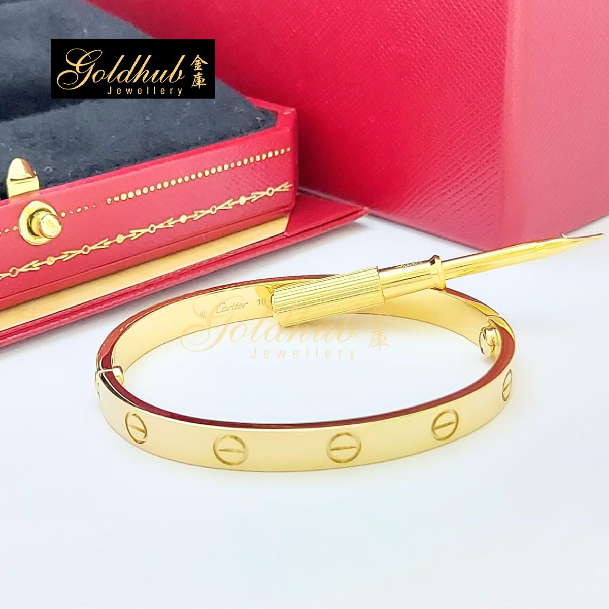 Cartier Love Bracelet (Classic Model) in Yellow Gold, Size 16