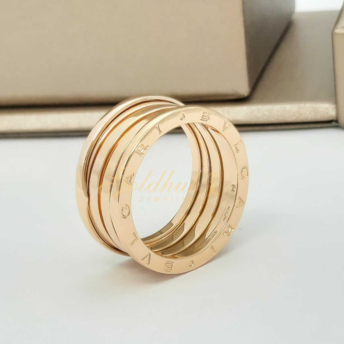 Bvlgari B.zero1 4 Band Ring in Rose Gold, Size 64