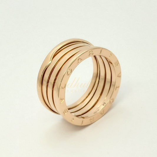 Bvlgari B.zero1 4 Band Ring in Rose Gold, Size 64