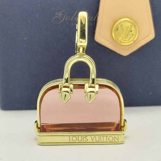 Louis Vuitton (LV) Alma Charm with Pink Tourmaline in Yellow Gold