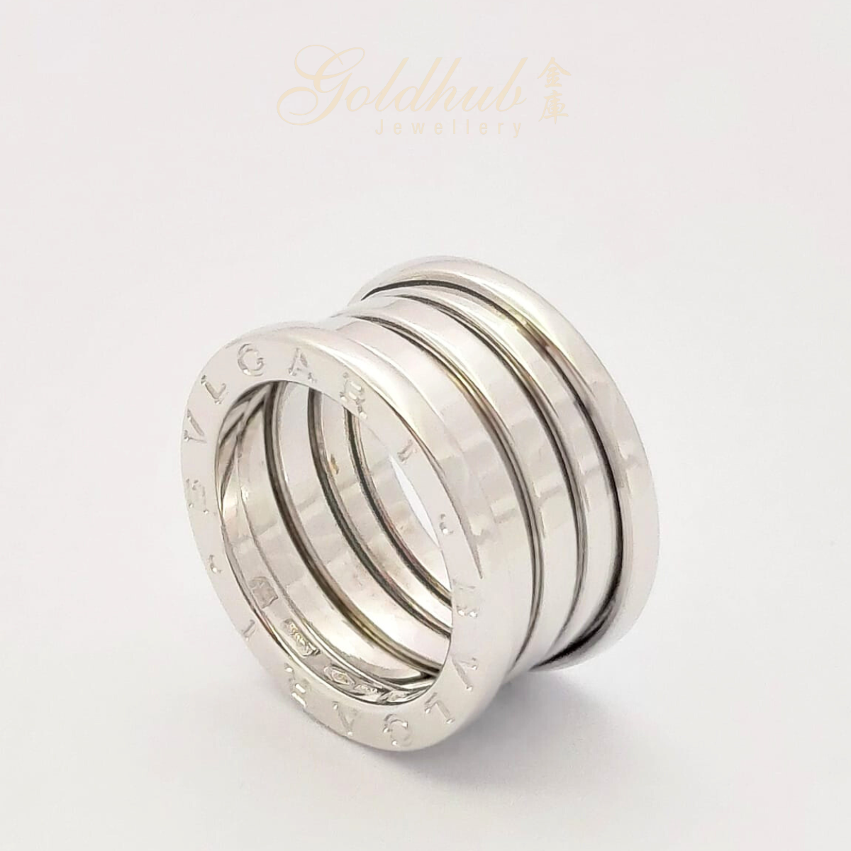 Bvlgari B.zero1 4 Band Ring in White Gold, Size 56