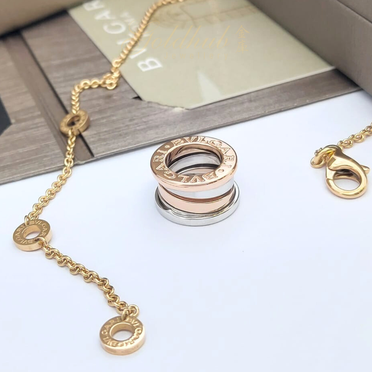 Bvlgari B.zero1 Necklace in White and Rose Gold