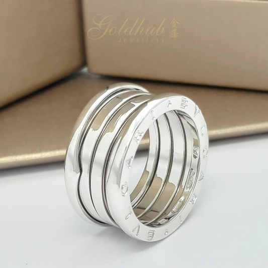 Bvlgari B.zero1 4 Band Ring in White Gold, Size 57