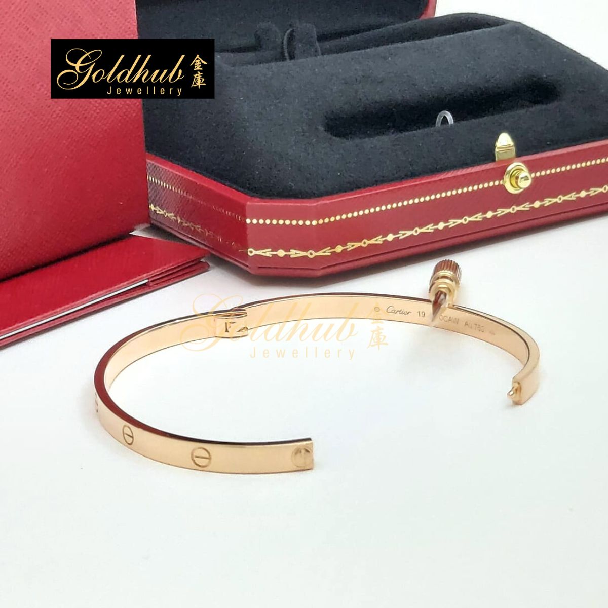 Cartier Love Bracelet, Medium Model in Rose Gold, Size 19