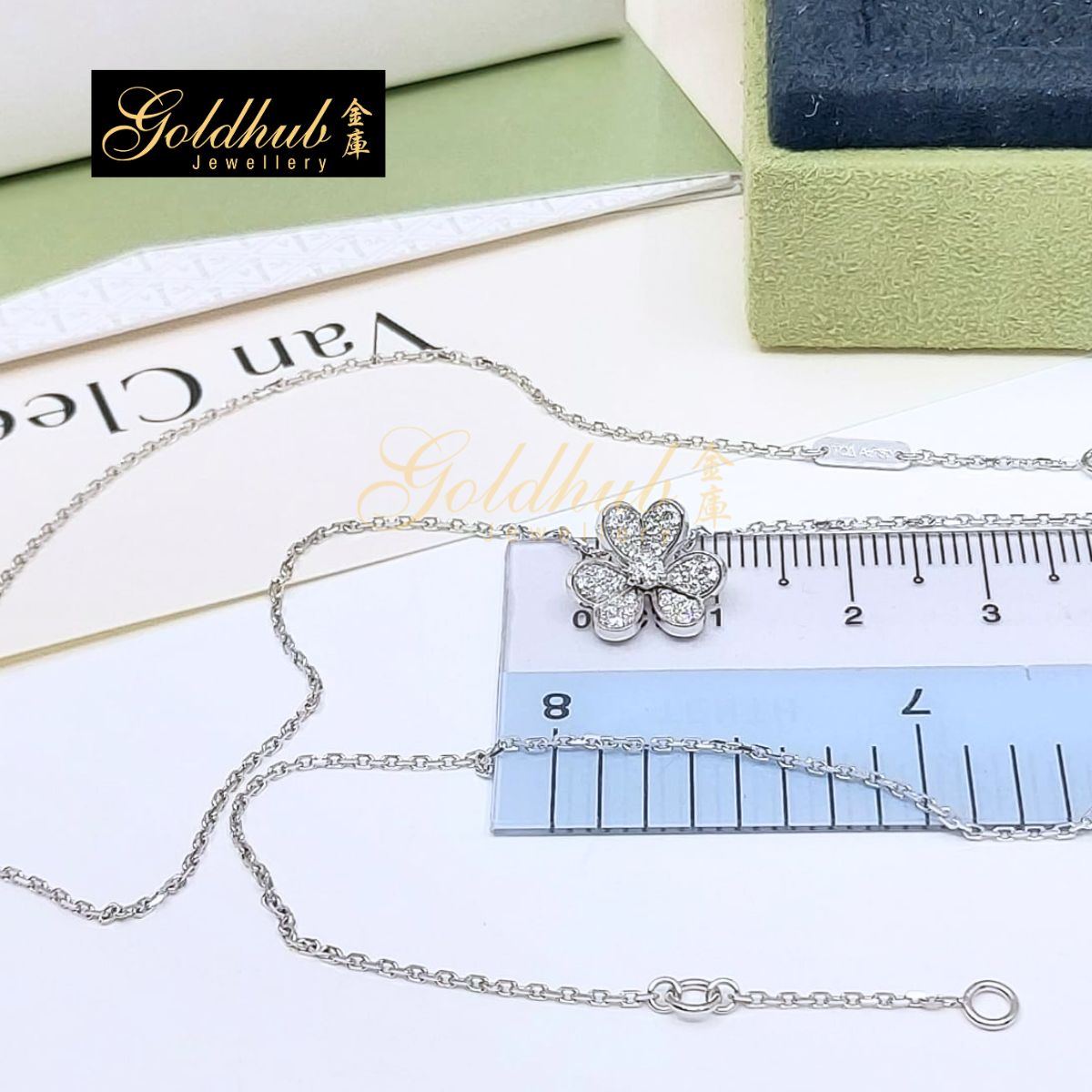 Van Cleef & Arpels Frivole Pendant, Mini Model, Pave Diamonds in White Gold
