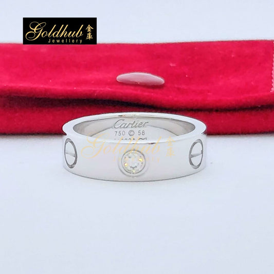 Cartier Love Ring, one diamond in White Gold, Size 58
