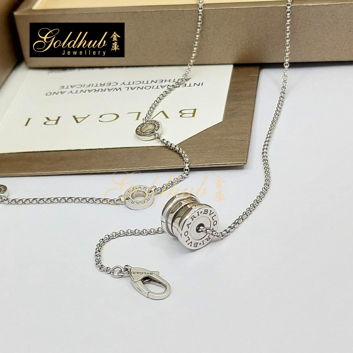 Bvlgari B.zero1 Mini Pendant Necklace in White Gold
