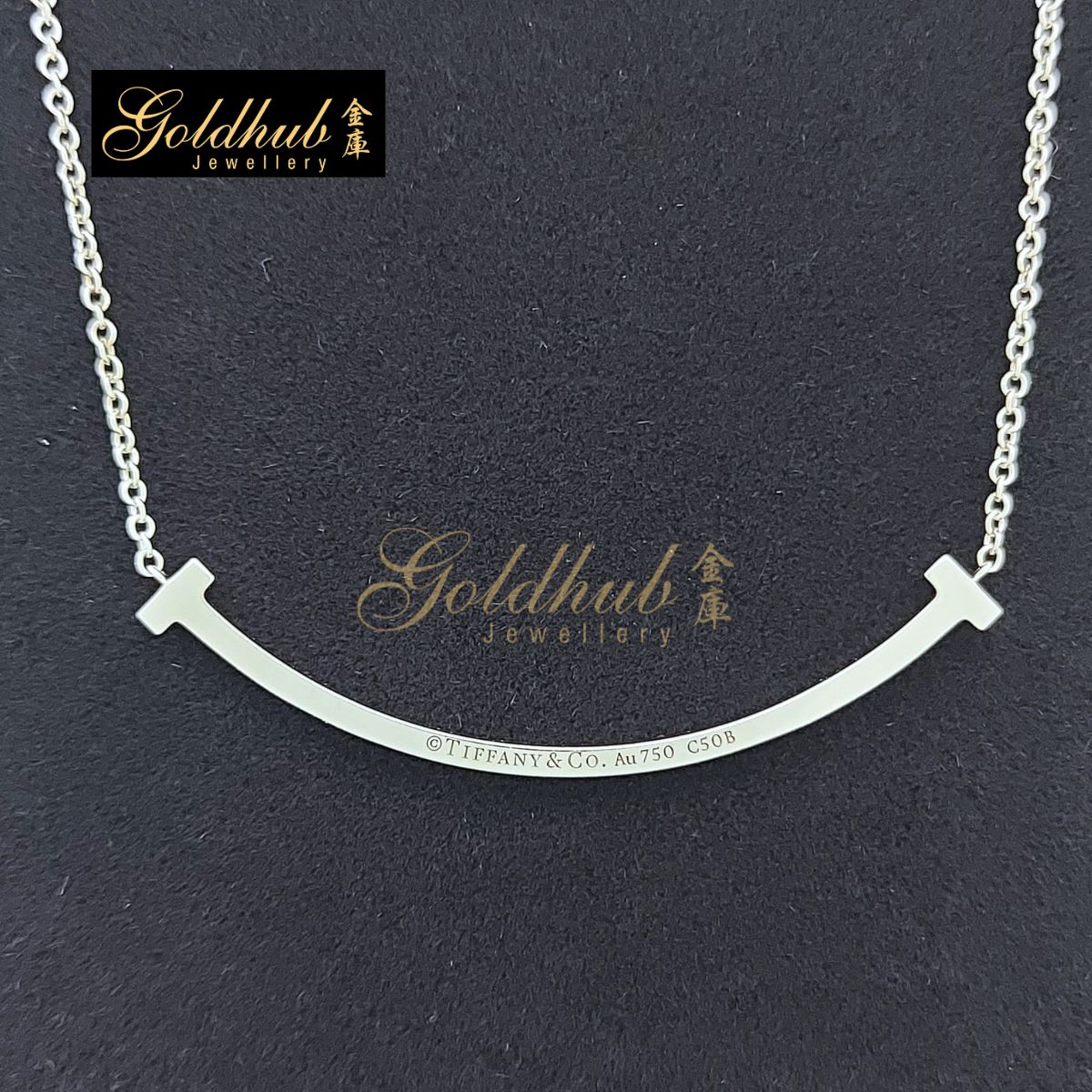 Tiffany & Co Tiffany T Smile Medium Pendant, Diamonds 0.03ct in White Gold