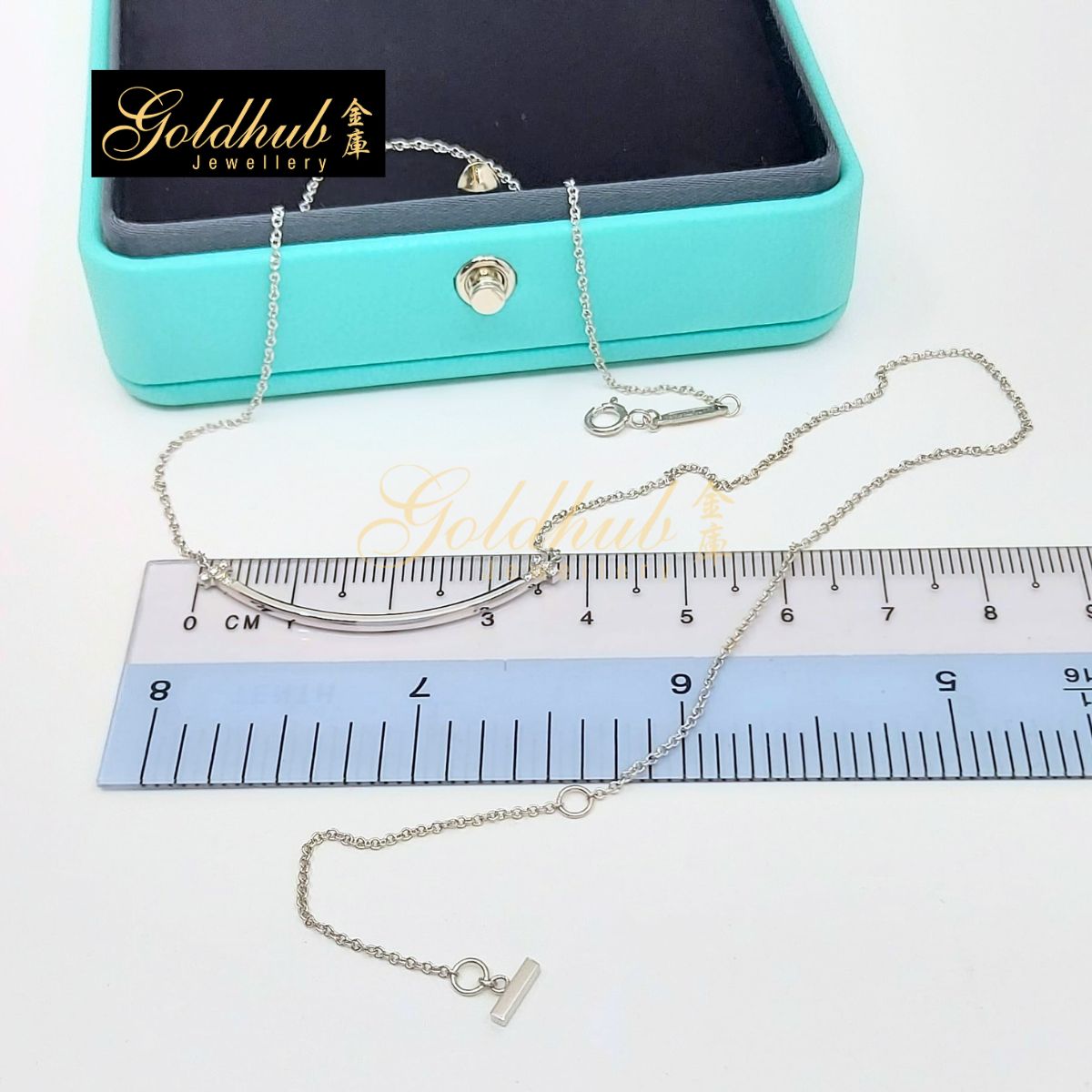 Tiffany & Co Tiffany T Smile Medium Pendant, Diamonds 0.03ct in White Gold