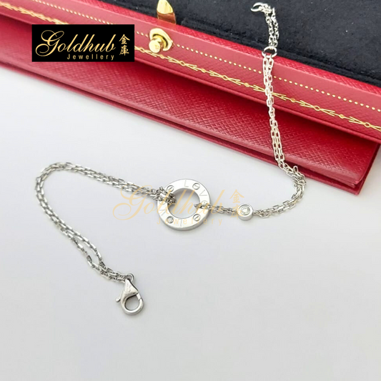 Cartier Love Bracelet, 2 diamonds in White Gold, 17cm