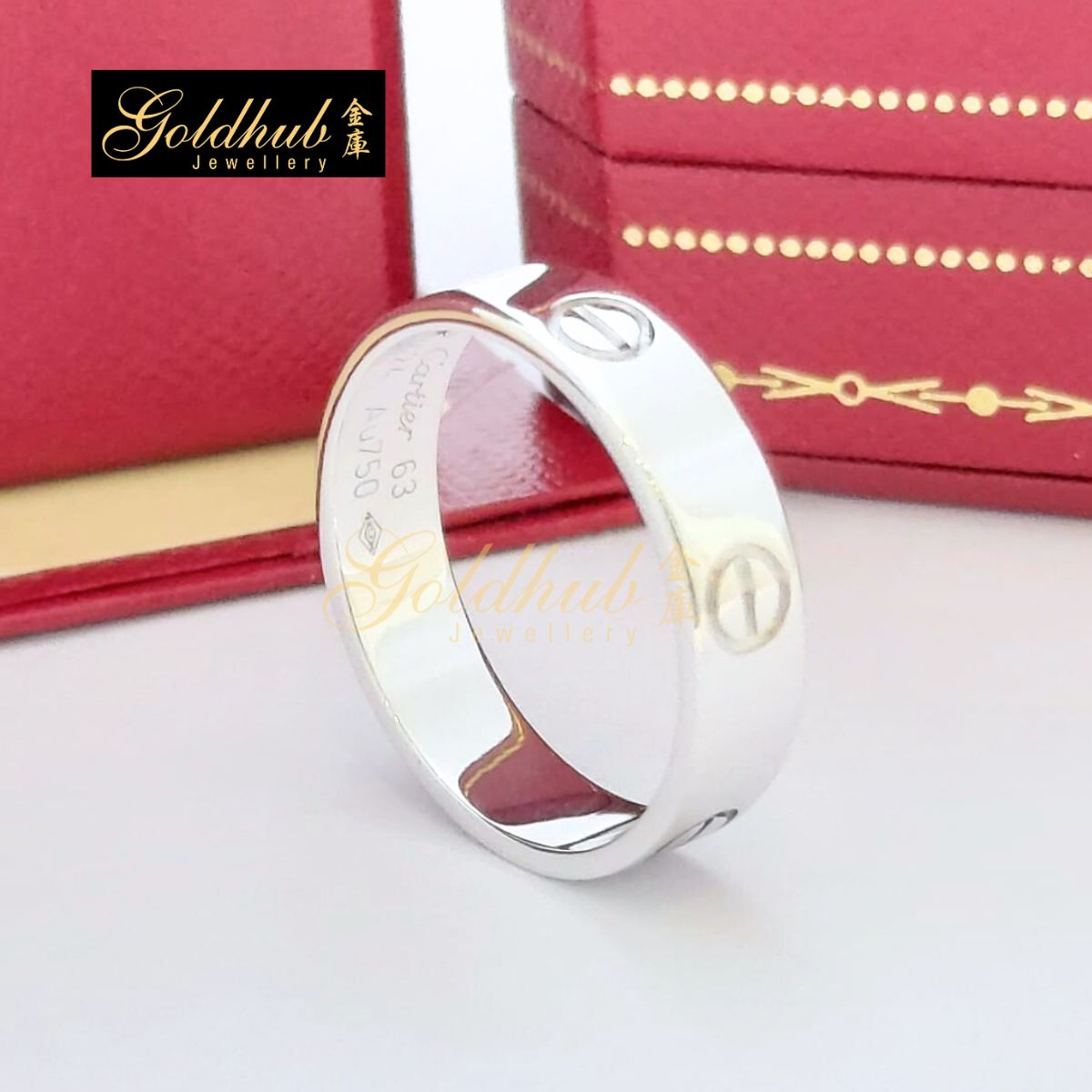 Cartier Love Ring in White Gold, Size 63