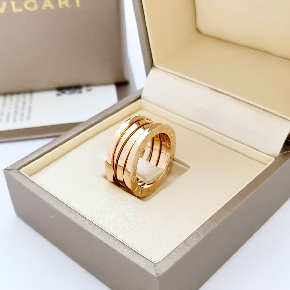 Bvlgari B.zero1 3 Band Ring in Rose Gold, Size 51