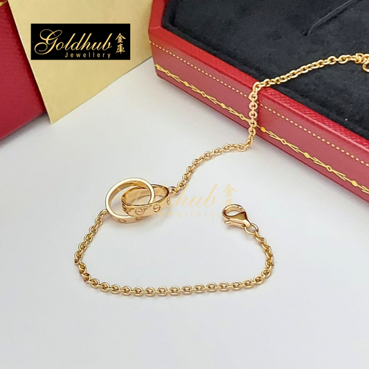 Cartier Love Bracelet, On Chain in Rose Gold, 17cm
