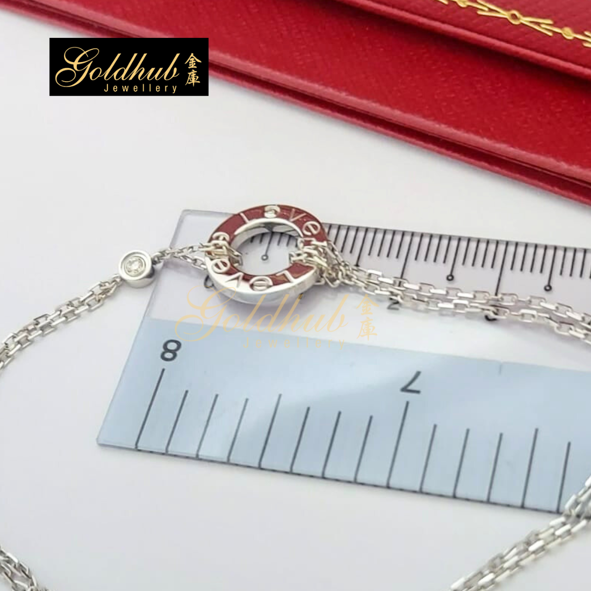 Cartier Love Bracelet, 2 diamonds in White Gold, 17cm