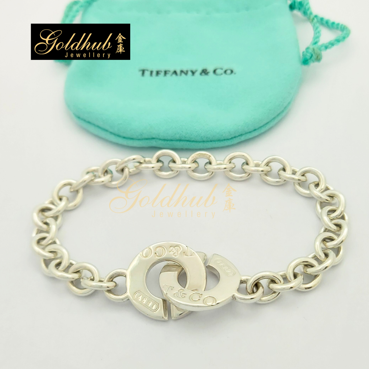 Tiffany & Co 1837 Mntage (Interlocking) Clasp Bracelet in Sterling Silver, 17.50cm