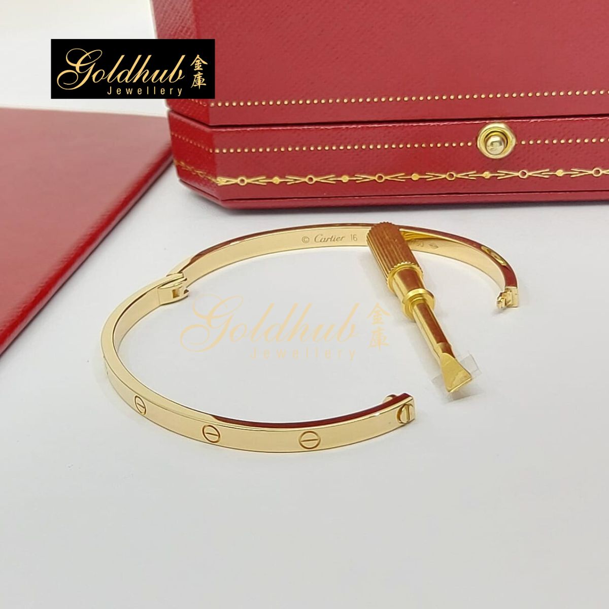 Cartier Love Bracelet, Small Model in Yellow Gold, Size 16