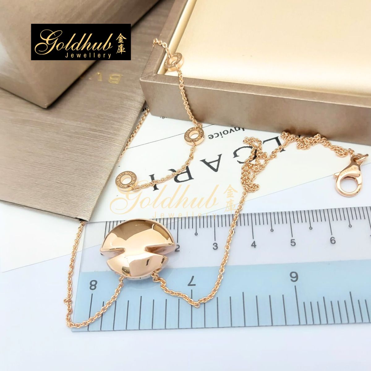 Bvlgari Cabochon Necklace in Rose Gold