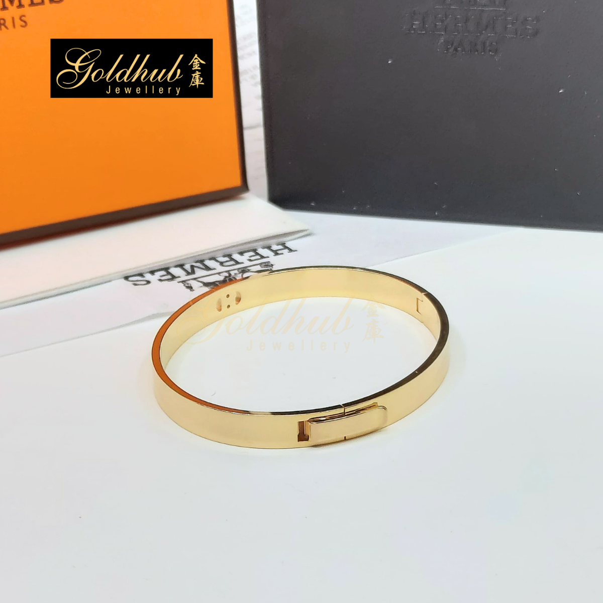 Hermes H d'Ancre Bracelet, Small Model, 27 Diamonds in Rose Gold, Size SH