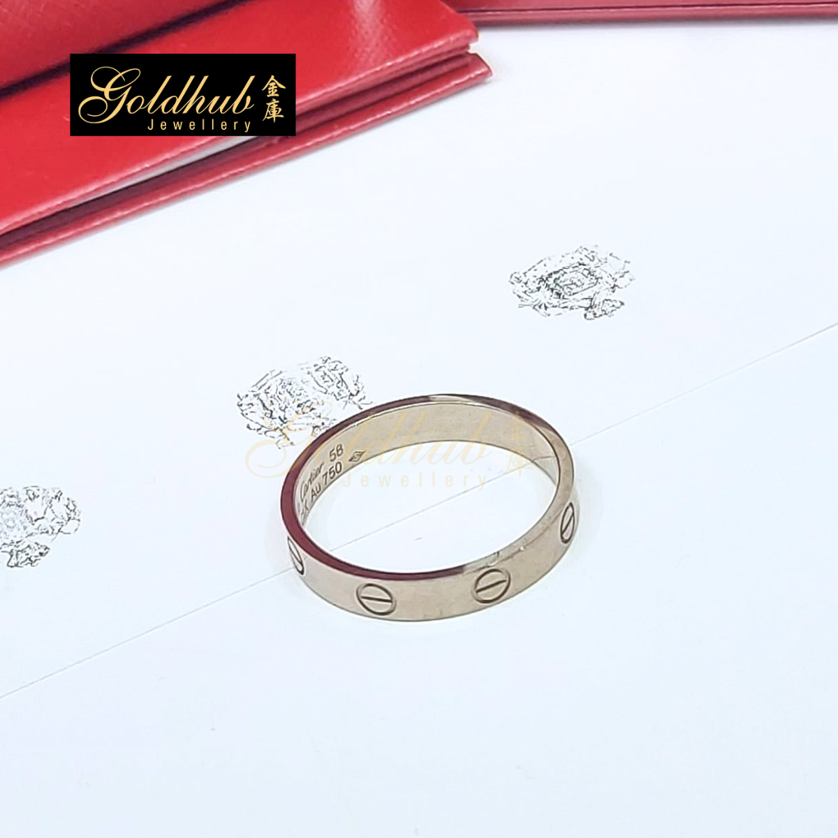 Cartier Love Ring, Small Model in White Gold, Size 58