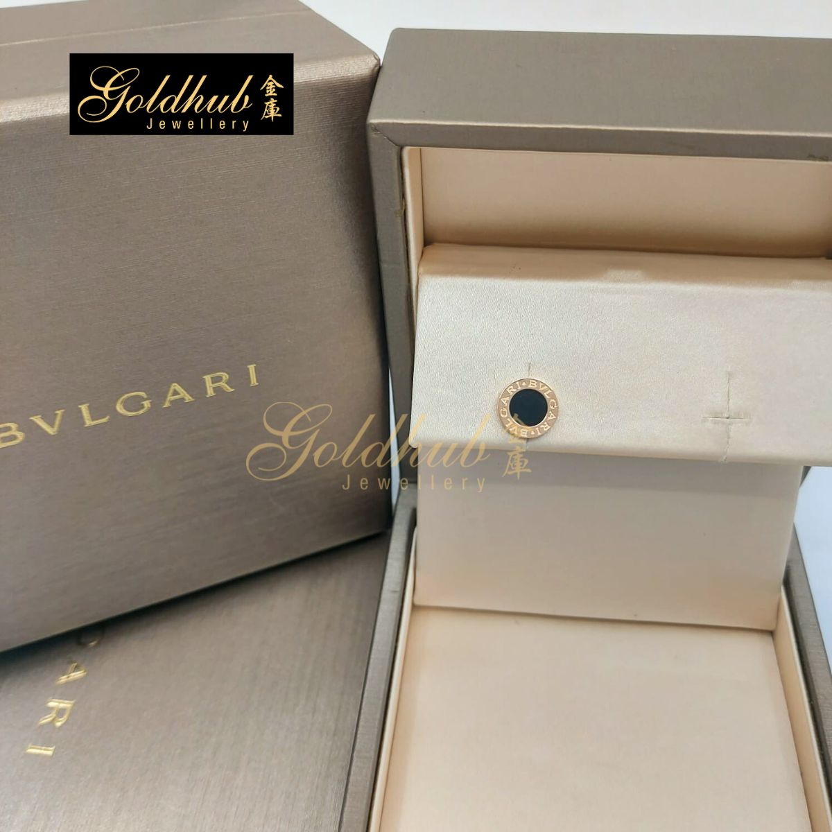 Bvlgari Bvlgari Single Earring, Onxy in Rose Gold