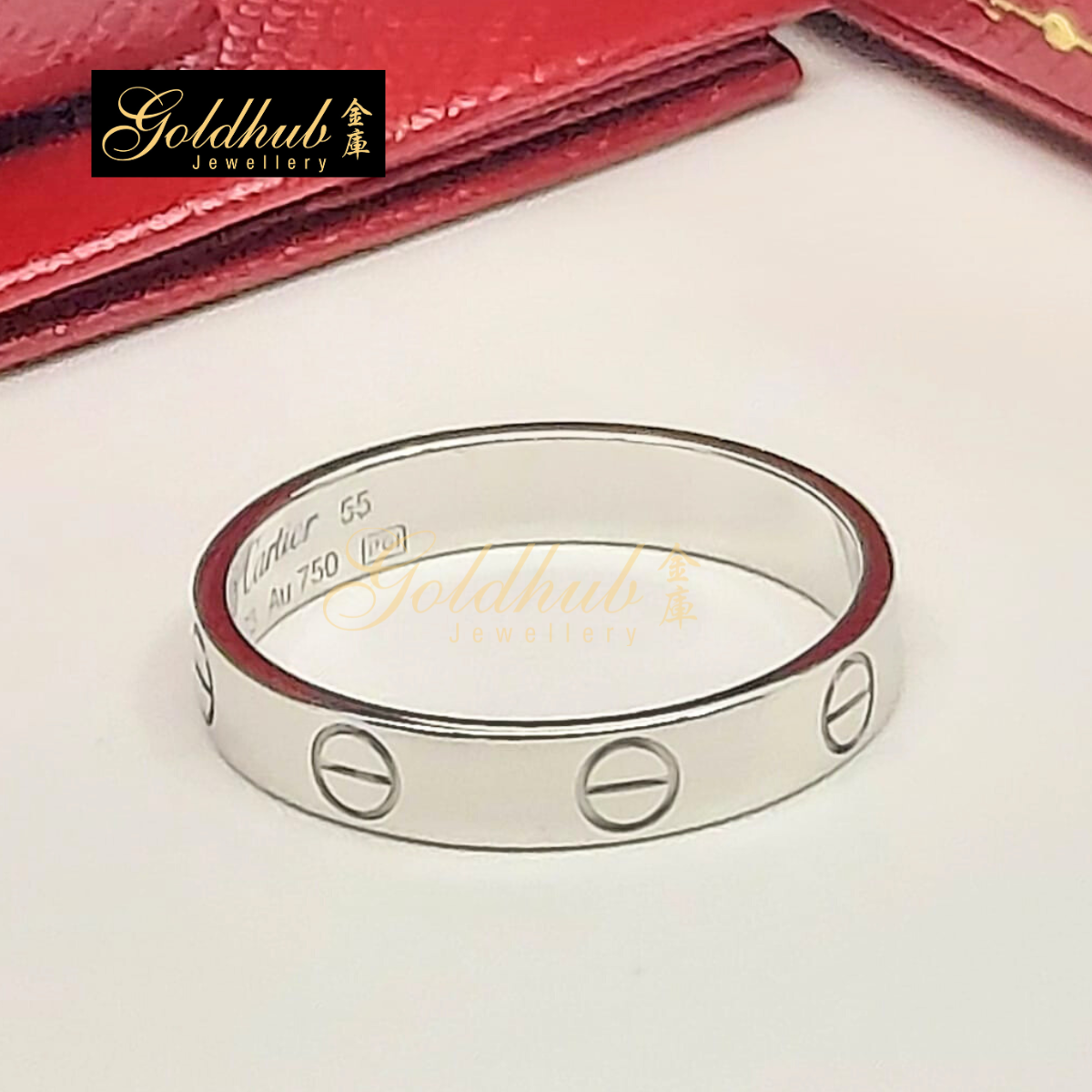 Cartier Love Ring (Small Model) in White Gold, Size 55