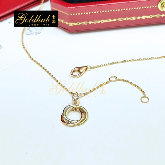 Cartier Trinity Pendant, 1 Diamond in Yellow Gold