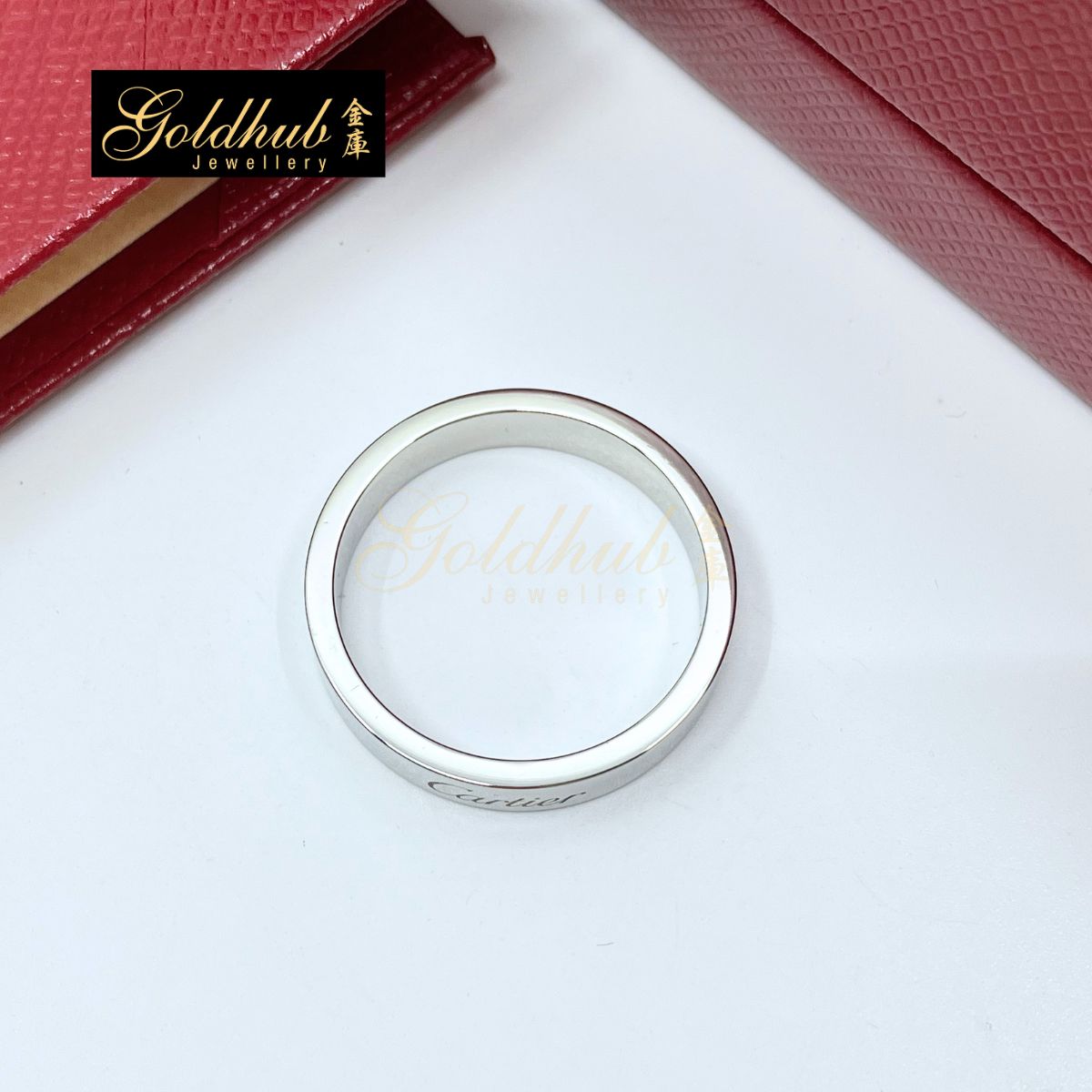 Cartier C de Cartier Wedding Band, 4mm in Platinum, Size 55