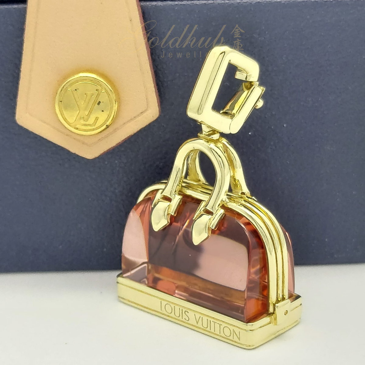 Louis Vuitton (LV) Alma Charm with Pink Tourmaline in Yellow Gold