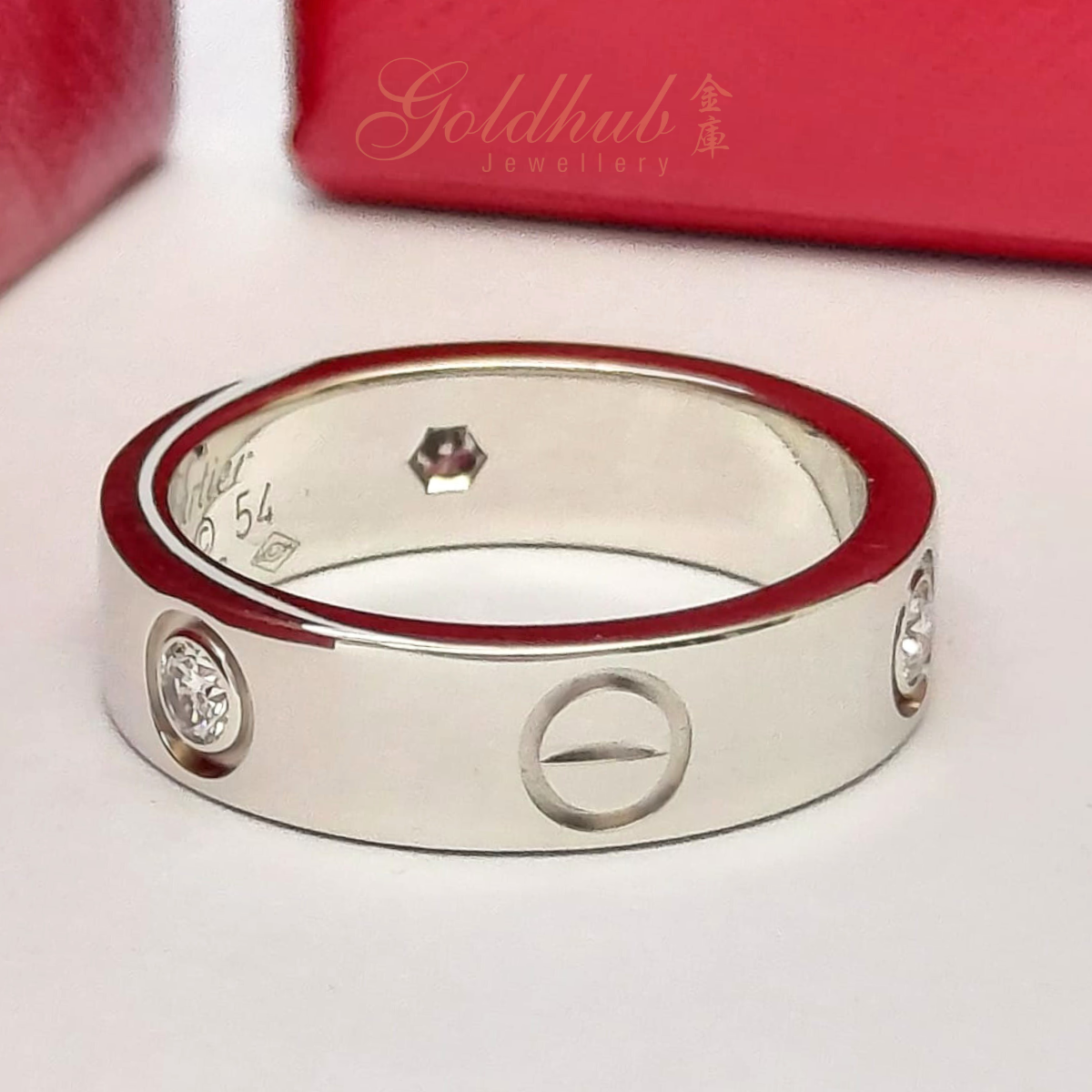 Cartier Love Ring 3 Diamonds in White Gold