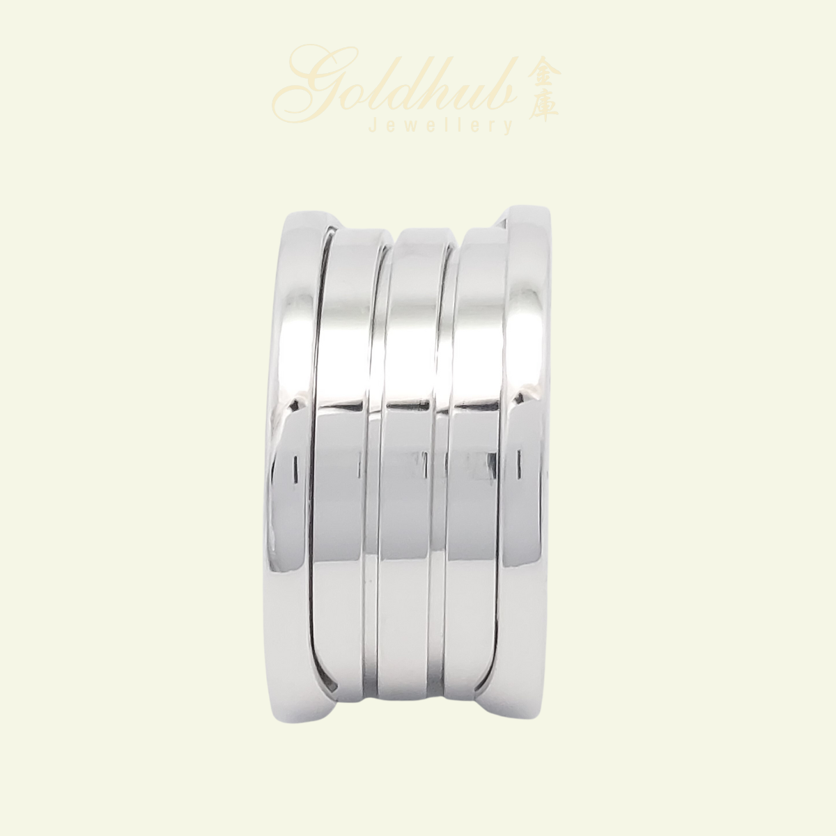 Bvlgari B.zero1 4 Band Ring in White Gold, Size 53