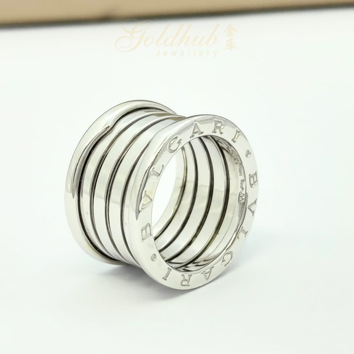 18k Pre-loved Bvlgari B.zero1 Ring 5 Band in White Gold