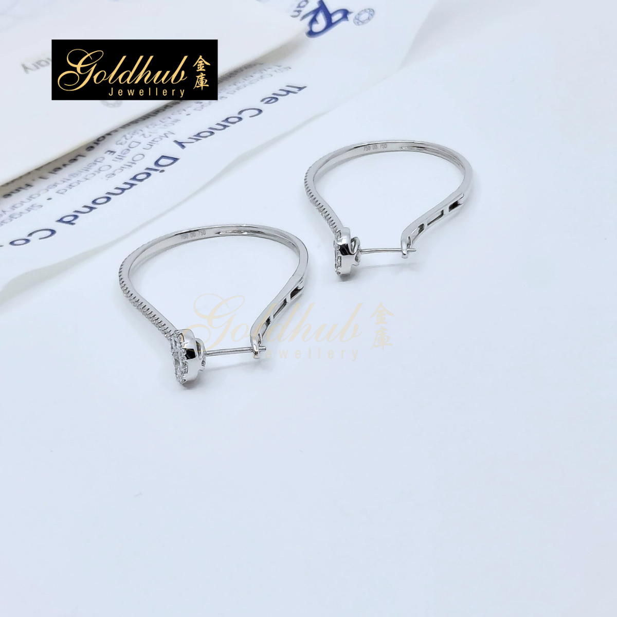 Diamonds Earrings in White Gold