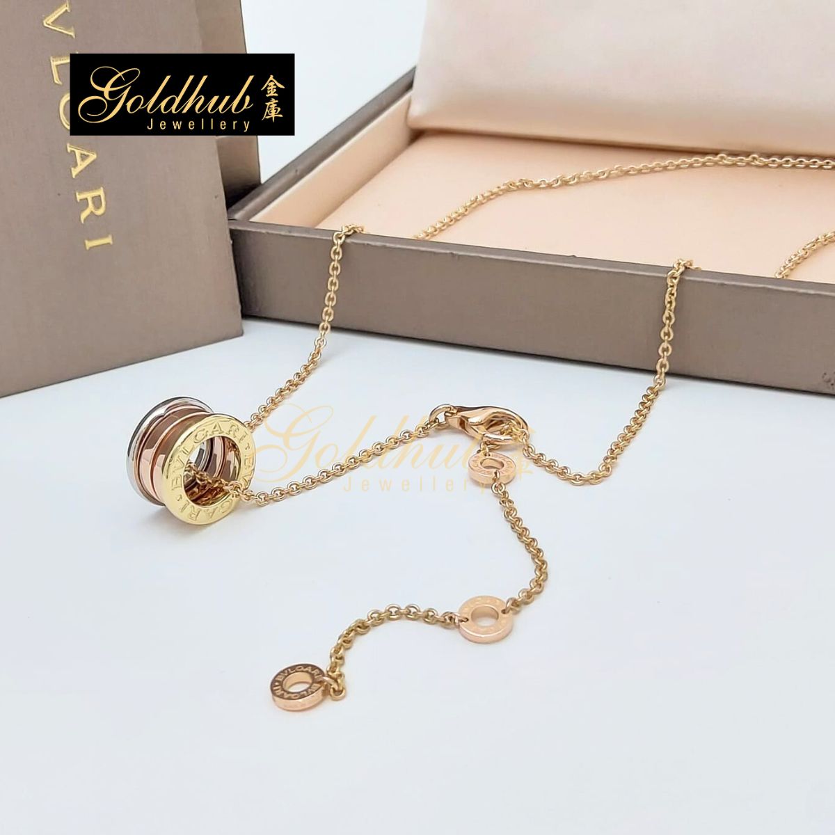Bvlgari B.zero1 Necklace in Rose, White and Yellow Gold
