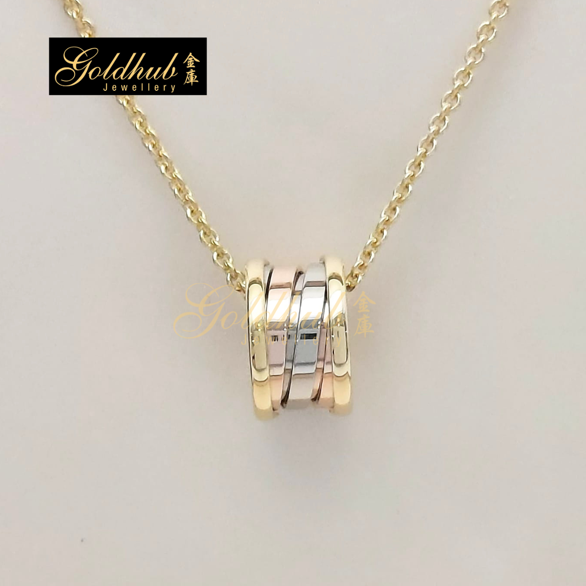 Bvlgari B.zero1 Necklace, Tokyo Olympics Limited Edition in Yellow, Rose and White Gold