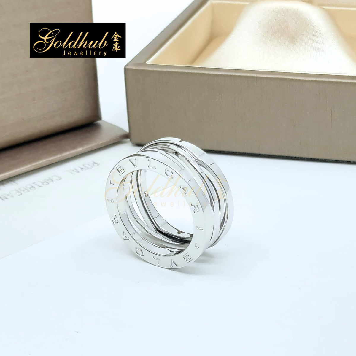 Bulgari B.zero1 Design Legend Ring in White Gold, Size 53