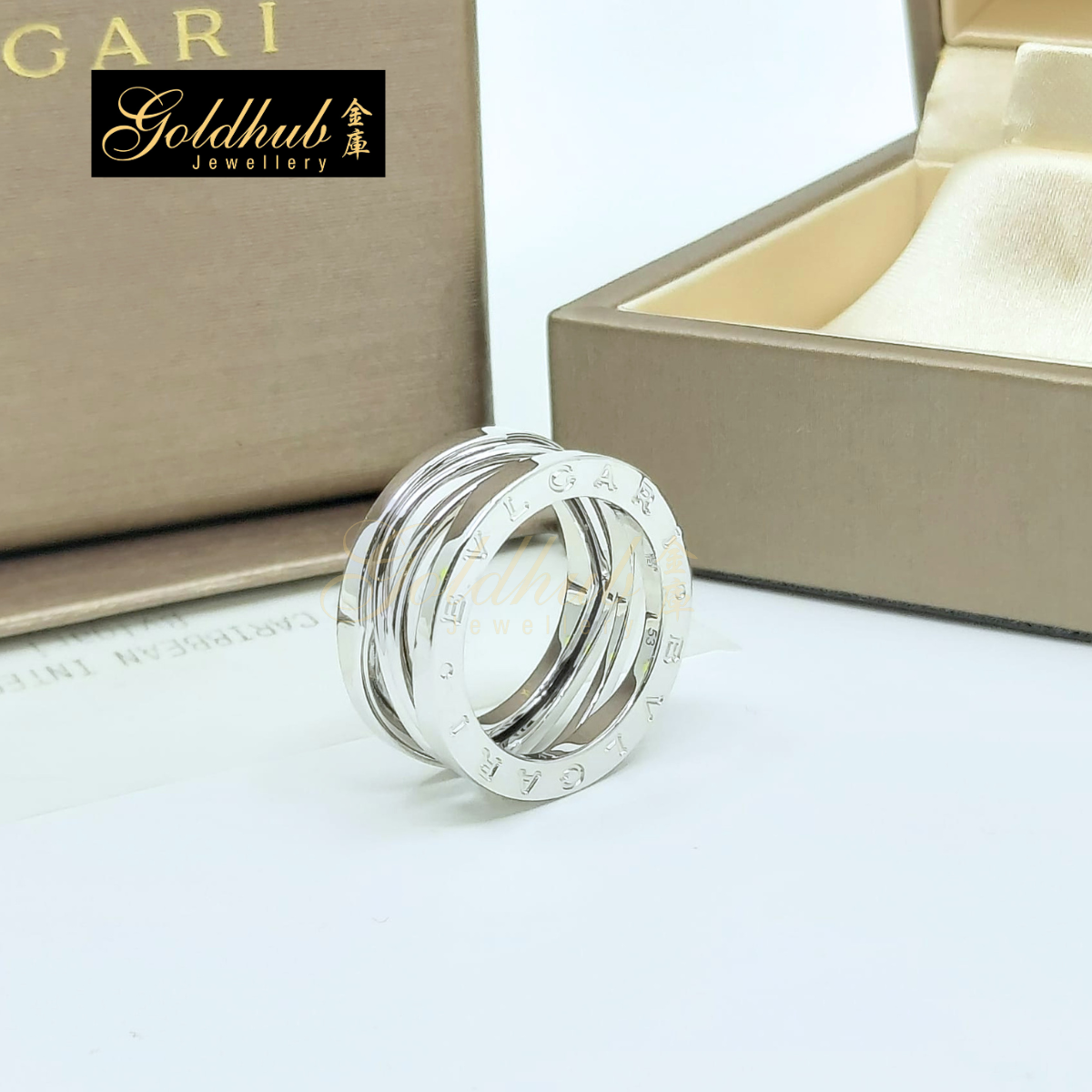 Bulgari B.zero1 Design Legend Ring in White Gold, Size 53