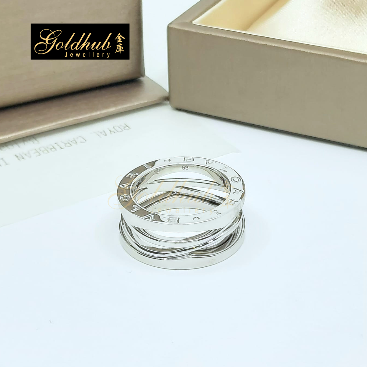 Bulgari B.zero1 Design Legend Ring in White Gold, Size 53