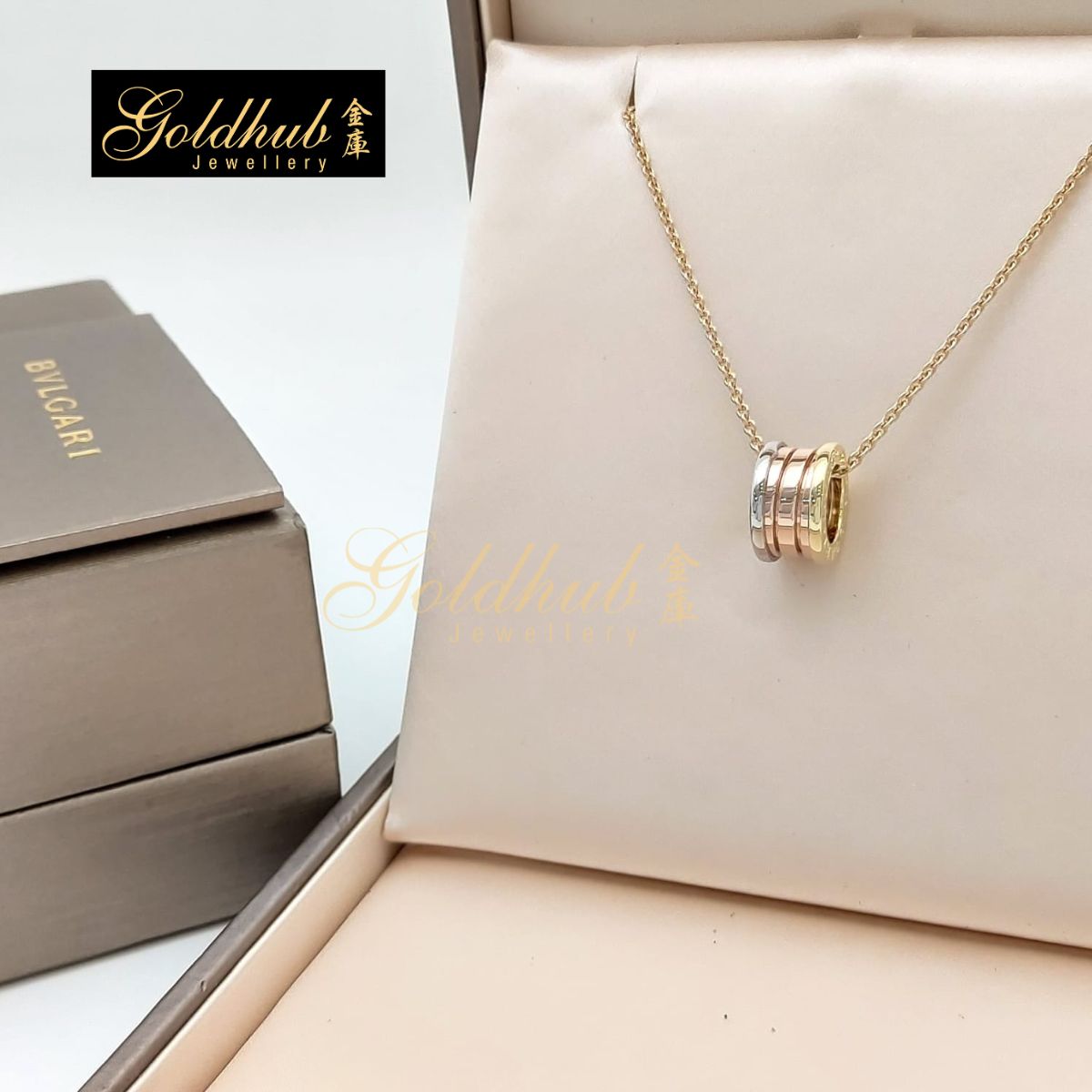 Bvlgari B.zero1 Necklace in Rose, White and Yellow Gold
