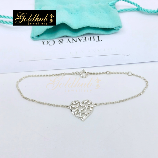 Tiffany & Co Paloma Picasso Olive Leaf Heart Bracelet in Silver
