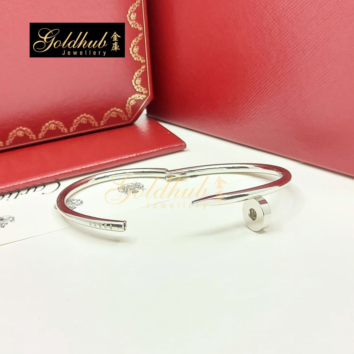 Cartier Juste Un Clou Bracelet, Classic Model in White Gold, Size 16