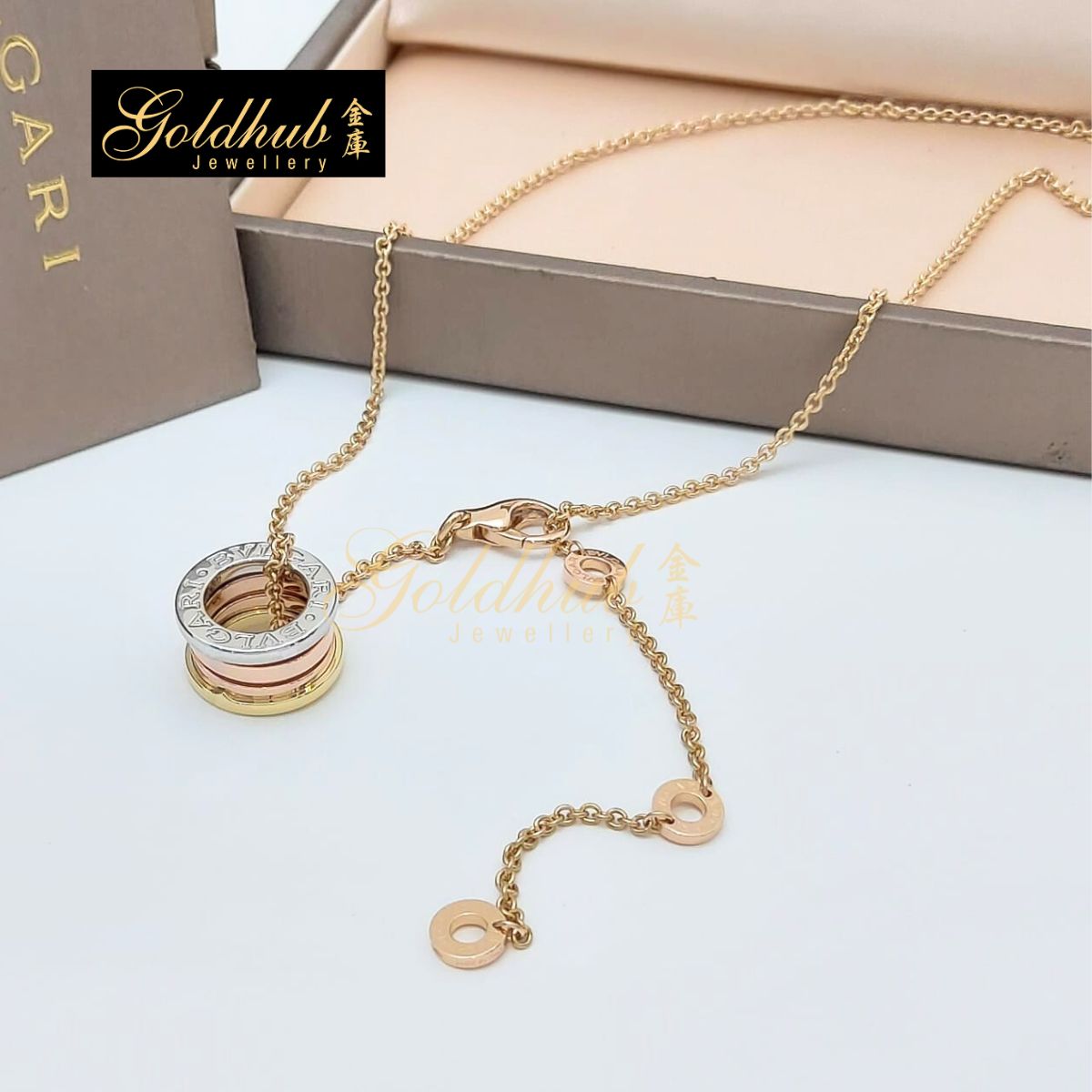 Bvlgari B.zero1 Necklace in Rose, White and Yellow Gold