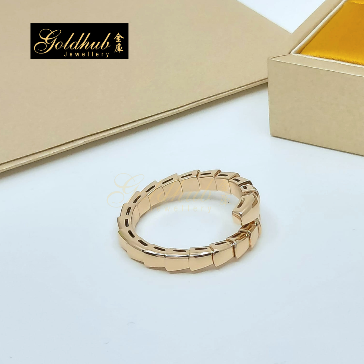 [Reserved] Bulgari Serpenti Viper One-Coil Ring in Rose Gold, Size 63-64