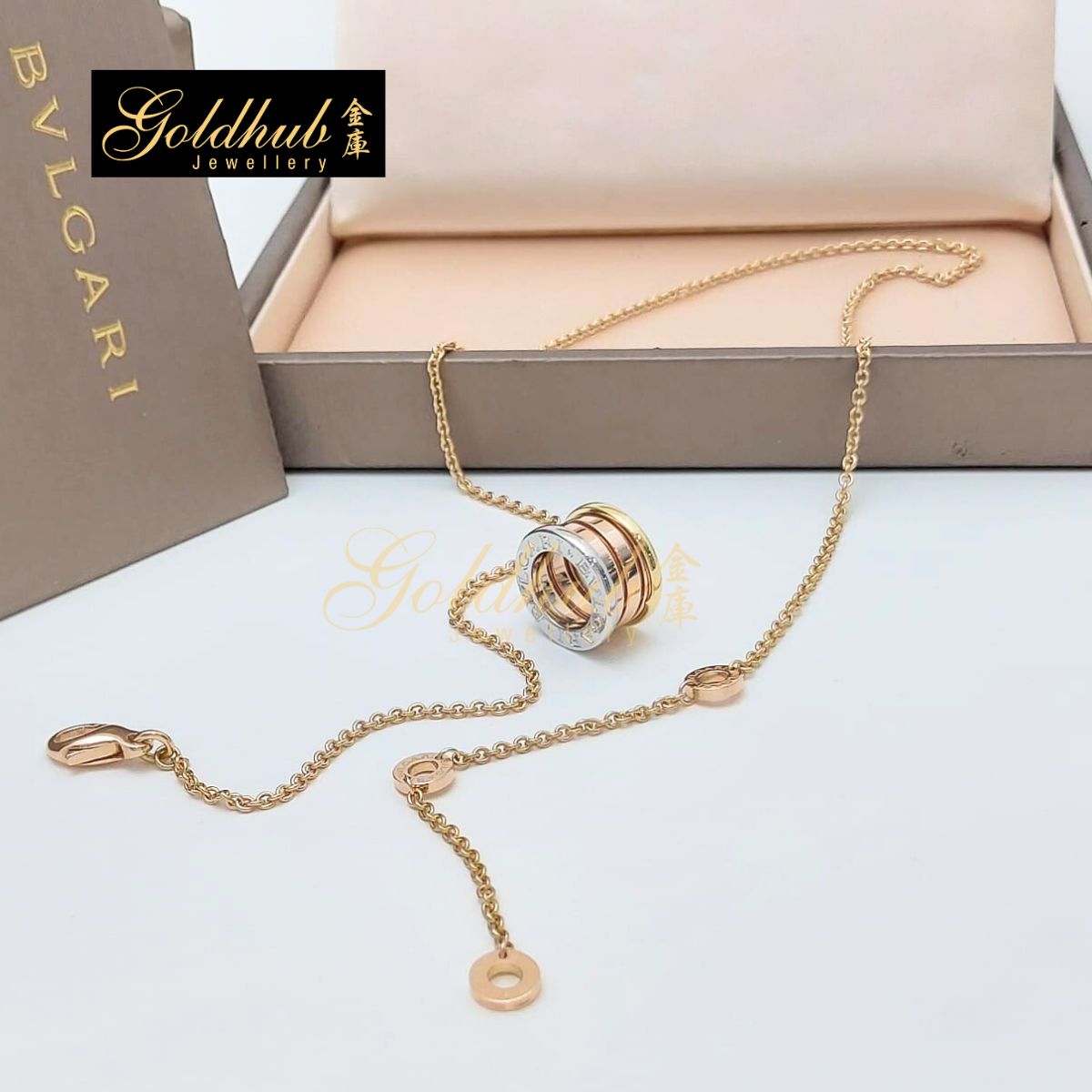 Bvlgari B.zero1 Necklace in Rose, White and Yellow Gold