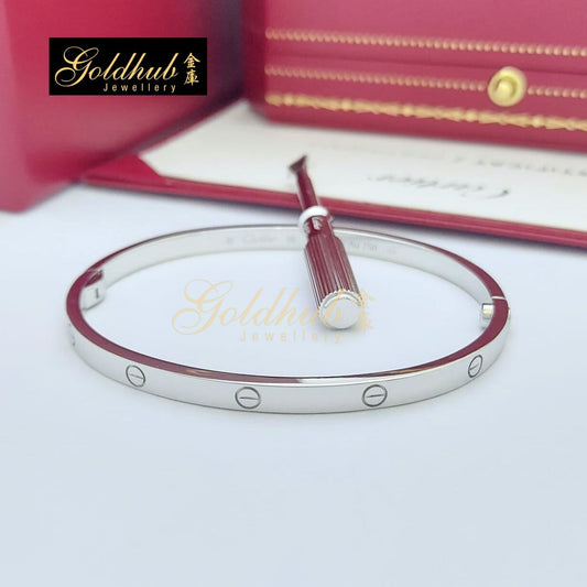 Cartier Love Bracelet (Small Model) in White Gold, Size 16