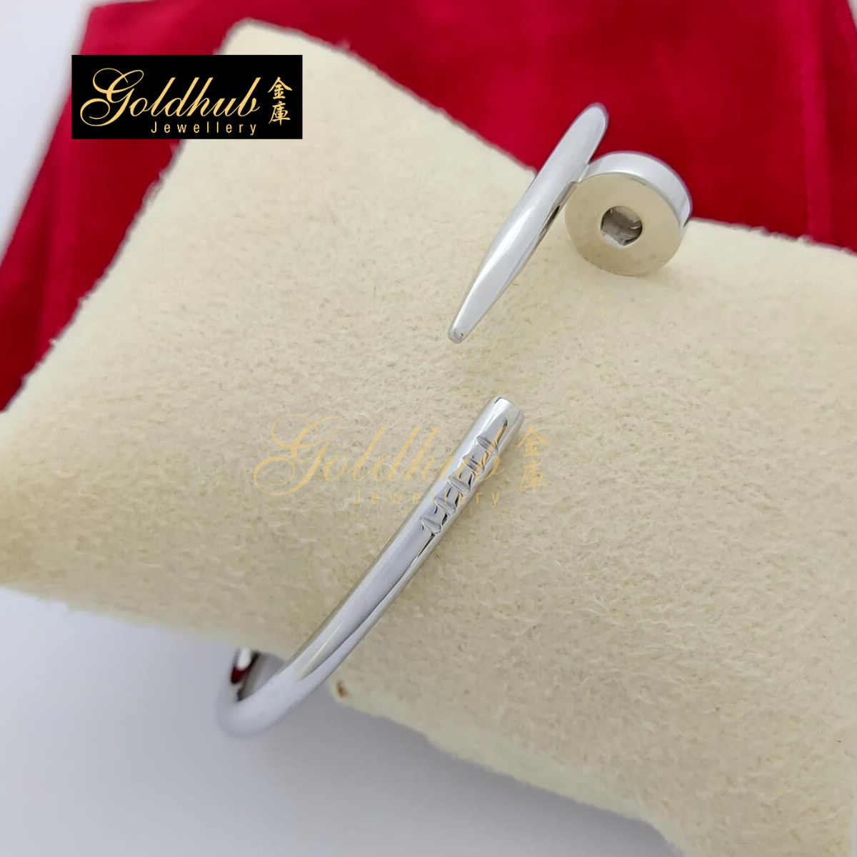 Cartier Juste Un Clou Bracelet in White Gold, Size 16