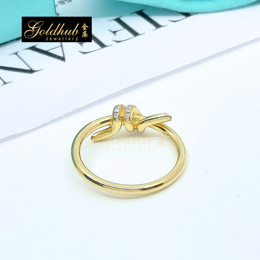 [Reserved] Tiffany & Co Knot Ring with Diamonds in Yellow Gold, Size 5.5